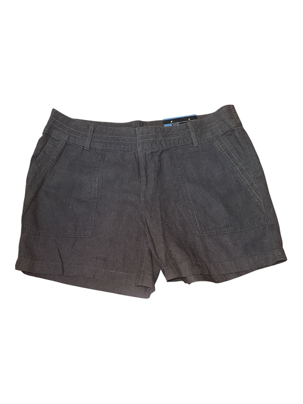 Apt. 9 Dark Gray Linen-Blend Patch Pocket Shorts Size 12